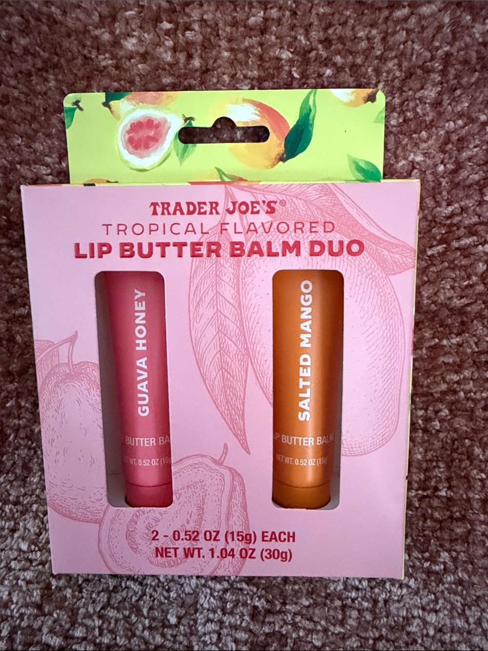 Trader Joe’s 2026 Summer Lip Butter Balm Duo — Guava Honey & Salted Mango